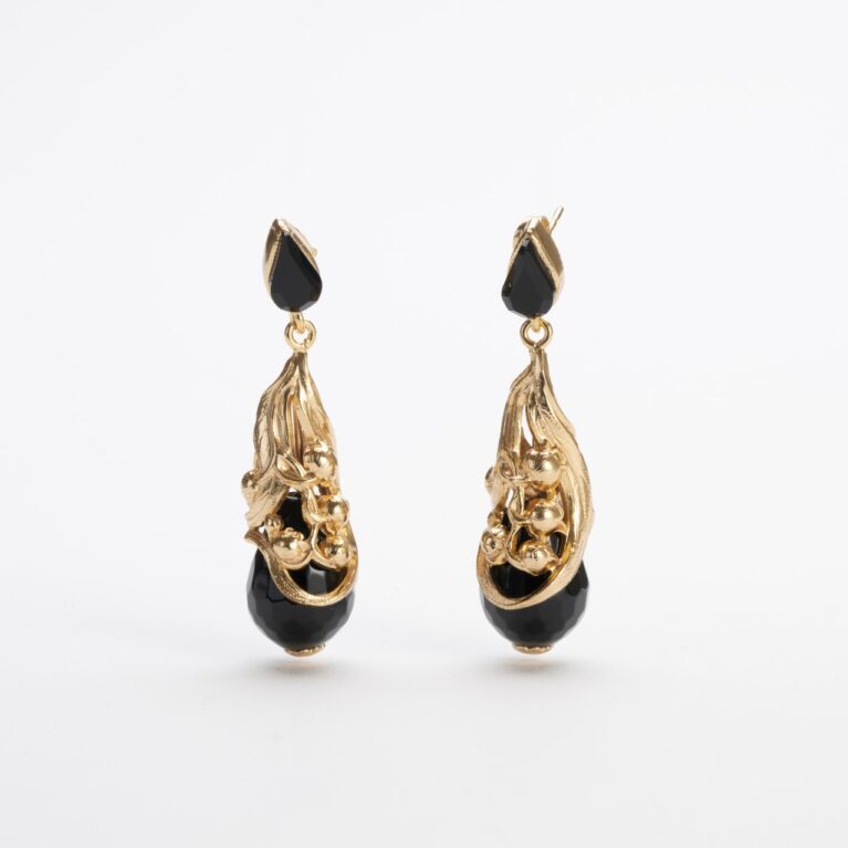 Black Crystal Drop Earrings
