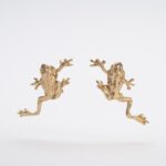 Antique gilded frog earrings