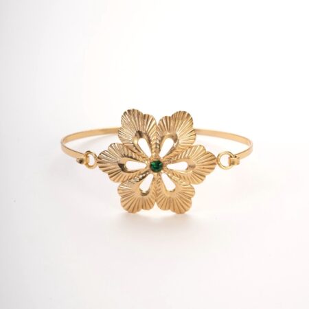 Bracciale con fiore dorato oro 14 KT.