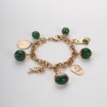 Vintage Gold Gold Bracelet with Seal, Queen and Angels