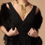 14KT Gold "Golden Cleopatra" Necklace: A Handcrafted Masterpiece with Red Coral Fringes. Made in Italy.