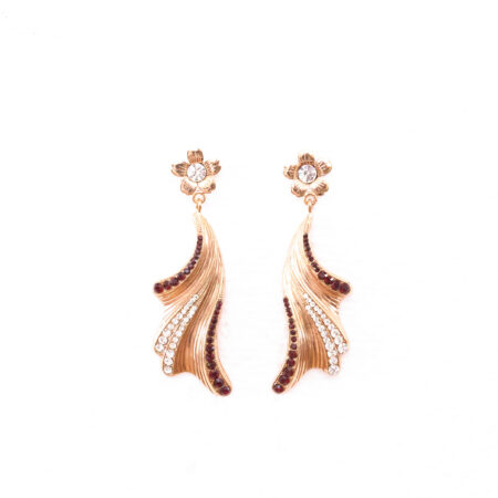 Whimsical leaf and flower dangle earrings