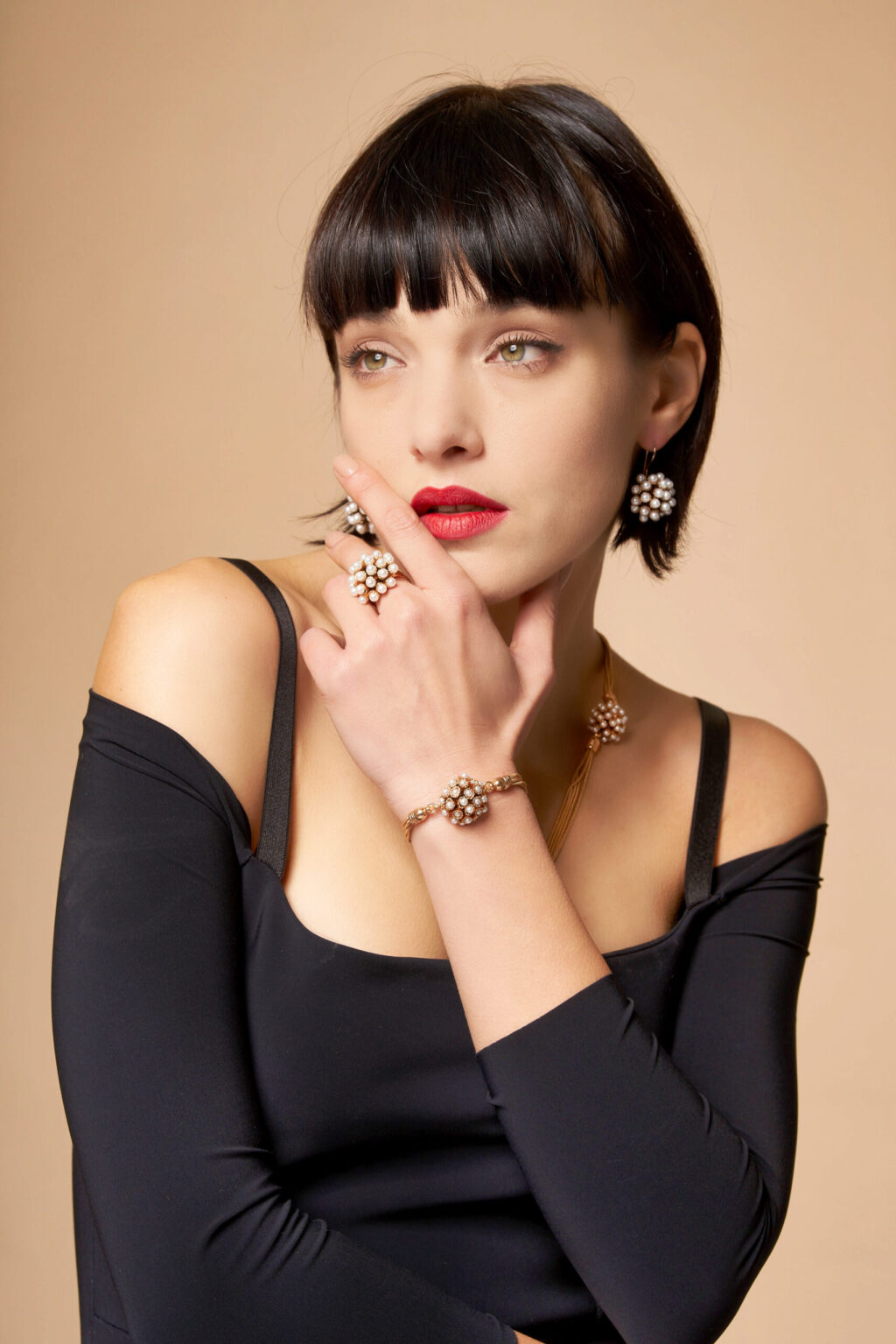 Women's Cocktail Ring | Imitation Pearls Large Dome