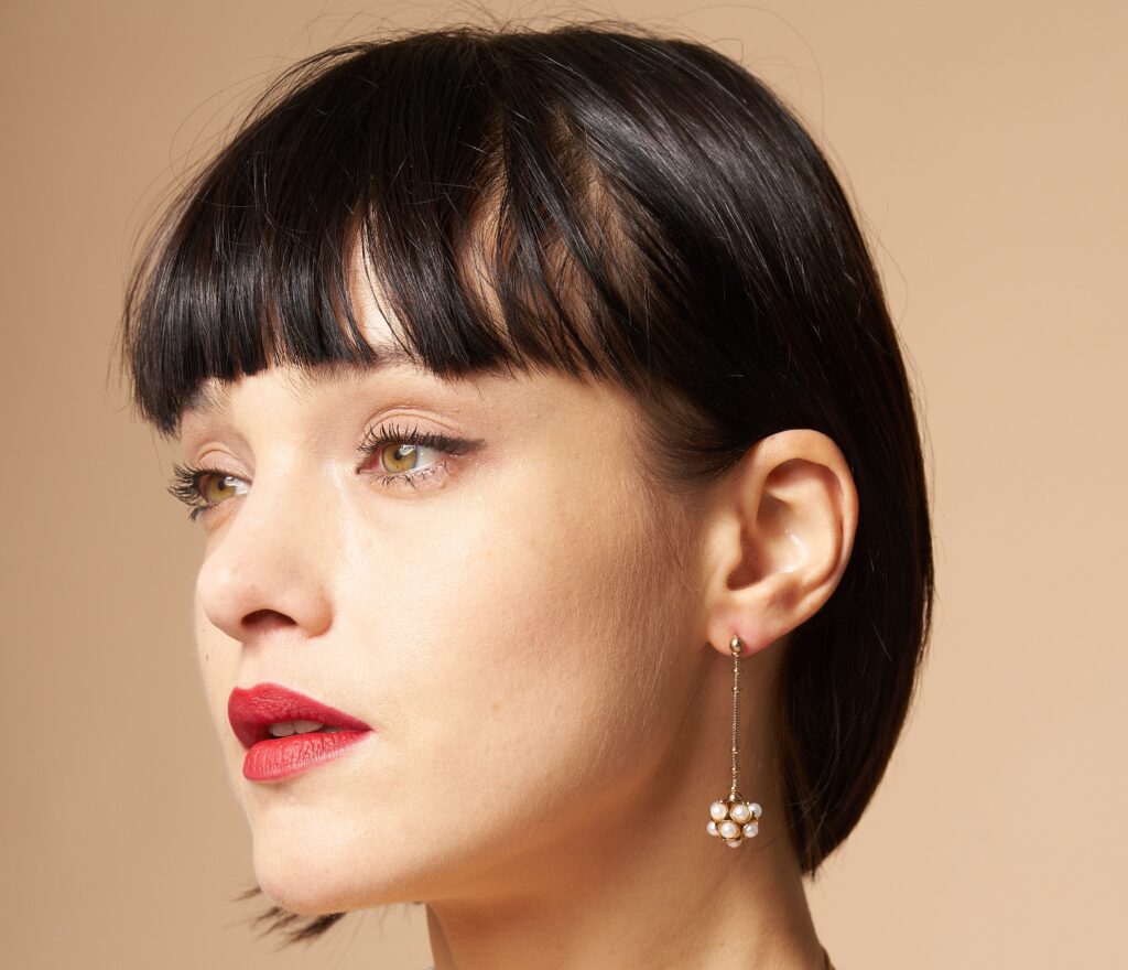 Art Nouveau style dangle earrings