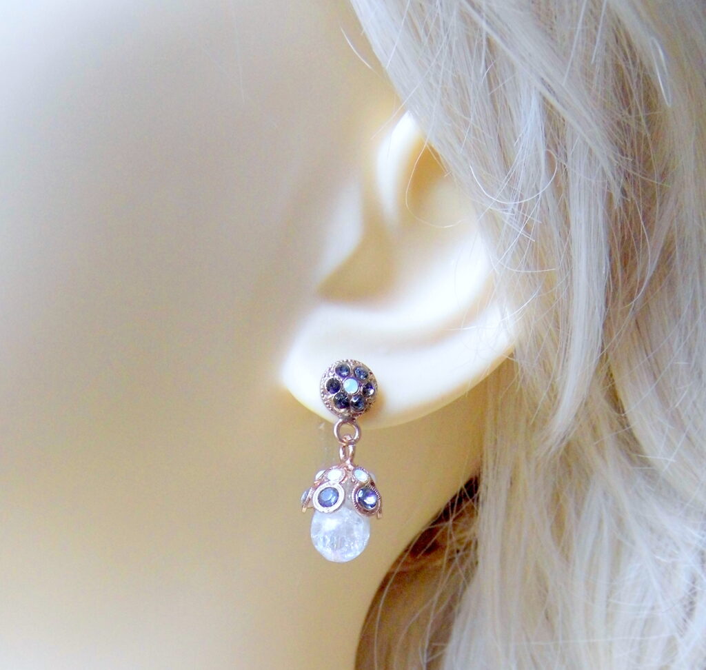 Rock crystal drop earrings