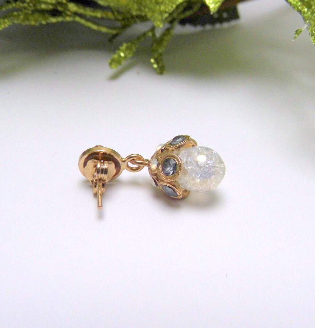 Rock crystal drop earrings