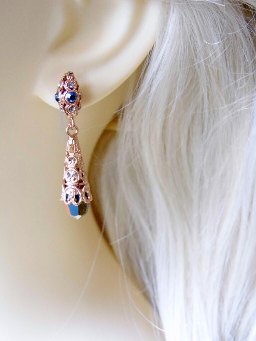 Gray drops dangle earrings