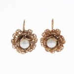 ORECCHINI PENDENTI FIORE "PIZZO ANTICO" | Doratura Oro 14 KT - Stile Neo-Vittoriano