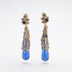 Eleganza Art Nouveau: Orecchini in Vetro di Murano e Cristalli