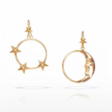 Creole luna e stelle con doratura oro 14 KT.