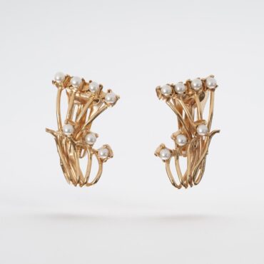 Flower clip earrings