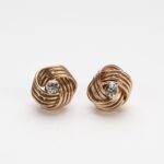 Lobe earrings elbow with crystals