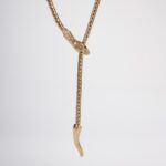 “Queen of Egypt” Snake Necklace: Handcrafted Luxury Jewel in 14K Gold Gilding