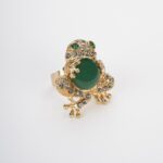 Elegant green frog ring: original design