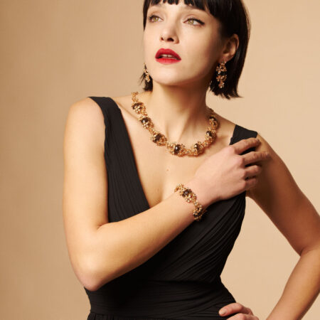 Elegante parure "Non ti scordar di me", in stile vittoriano.