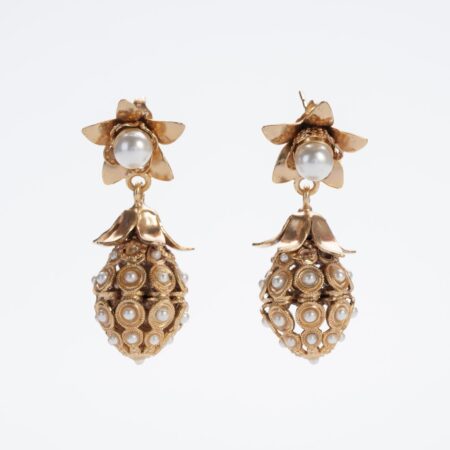 Pineapple pearl dangle earrings