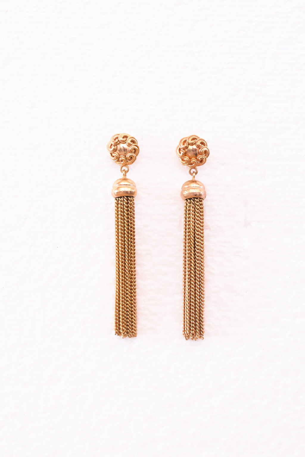 Scenographic “Thousand-strand” Earrings with Fringe | Luxury Handcrafted 14K Gold Gilt