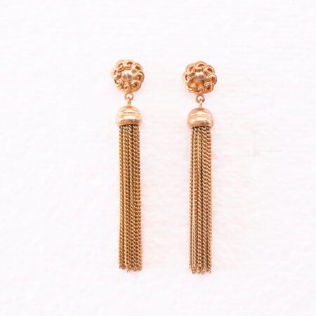 Scenographic “Thousand-strand” Earrings with Fringe | Luxury Handcrafted 14K Gold Gilt