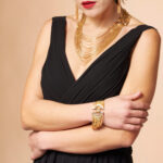 “Millefili” Parure: Handcrafted Luxury Jewelry | 14K Gold Gilded & Red Crystals Made in Italy