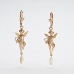Baroque Style Cupid Earrings with River Beads