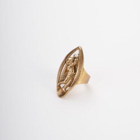 Baroque angel adjustable ring