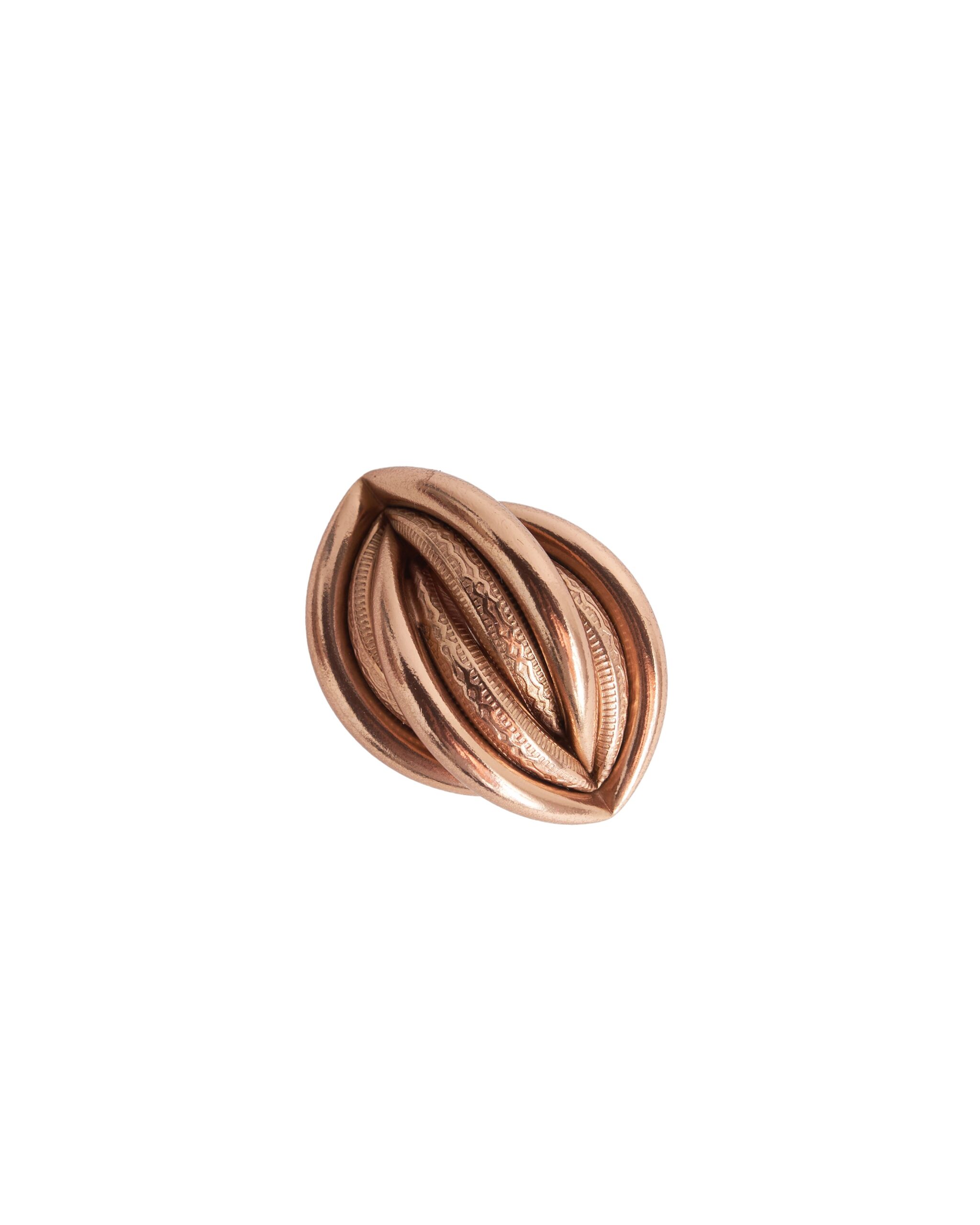 Anello Noce Eterna - Gioiello Statement Dorato 14K Artigianale