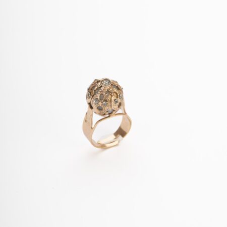 14K Gold Plated Adjustable "Prison Ball" Ring