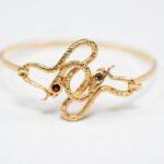 Antique double snake Victorian style rigid bracelet