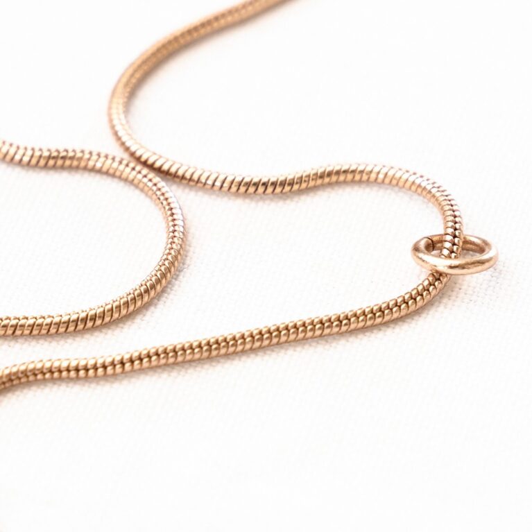 Dettaglio macro della catena con anello apribile.