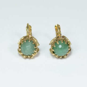 Orecchini con avventurina verde in stile Borbonico. 