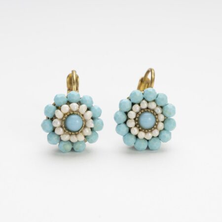 River bead earrings: Bourbon charm
