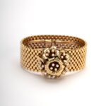 "Triumph of Lilies" Cuff Bracelet: Central Flower in Demirouge