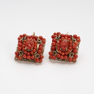 Coral Whispers and Antique Profiles: Coral Earrings