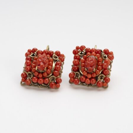 Coral Whispers and Antique Profiles: Coral Earrings