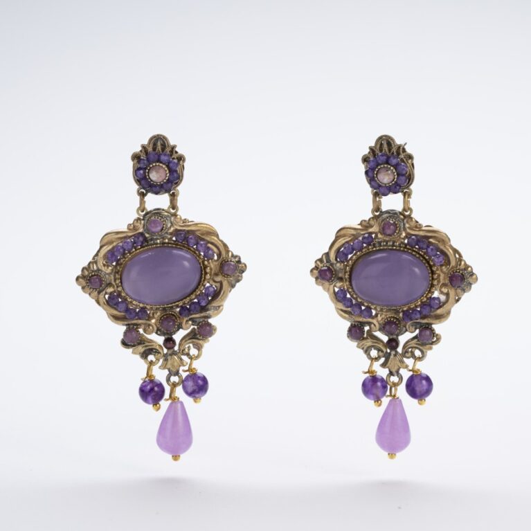 “Baroque and Nature” Earrings: The Purple Enigma