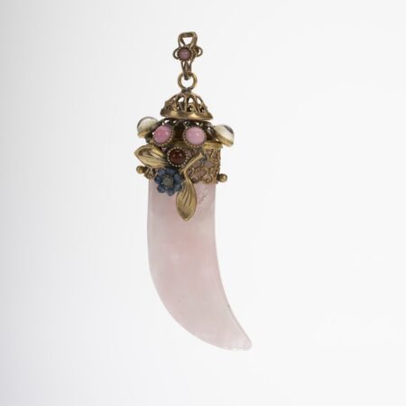 Rose Quartz Fang Pendant: Baroque Elegance and Unique Fortune