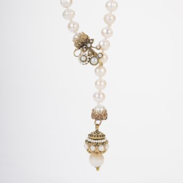 Classic River Pearl Long Necklace | Handcrafted Jewel Made in Italy | Timeless Elegance Adjustable