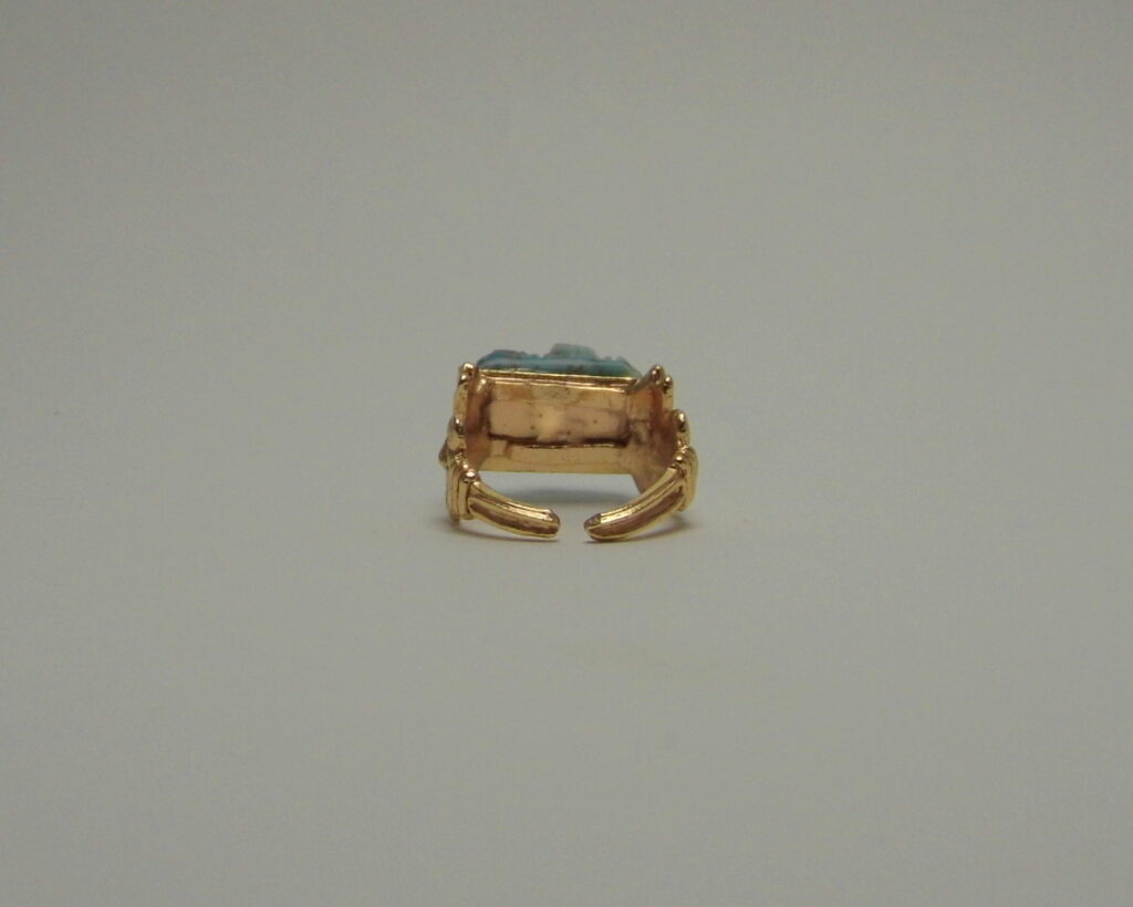 14K Gold Turquoise Ring | Hollywood Art Deco Elegance