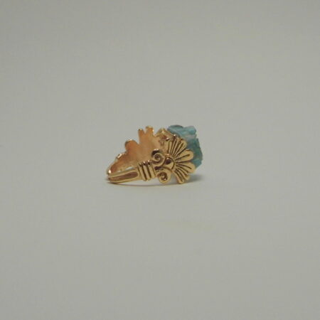 14K Gold Turquoise Ring | Hollywood Art Deco Elegance