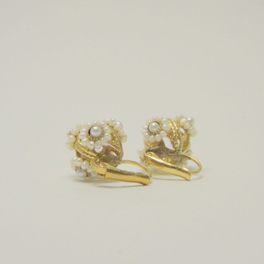 Art Nouveau Earrings in Filigree and Pearls: Belle Époque Romanticism