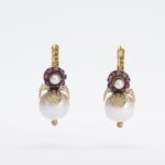 Art Nouveau "Flower Leaf" Earrings | Antiqued Filigree, Shell and Agate