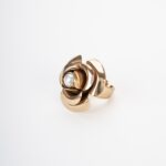 "Enchanted Rose" Ring with Pearl - 14KT Gold - Nature Collection