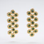 Orecchini Pendenti Mobili Margherite Verde Royal – Collezione Milano 2025