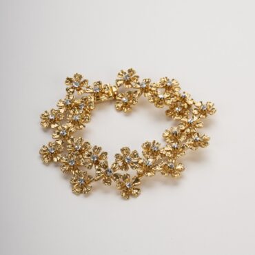 Bracciale artigianale margherite oro e cristalli crystal still life.