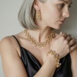 Parure Margherite Crystal Dorato Oro 14KT Artigianato Toscano