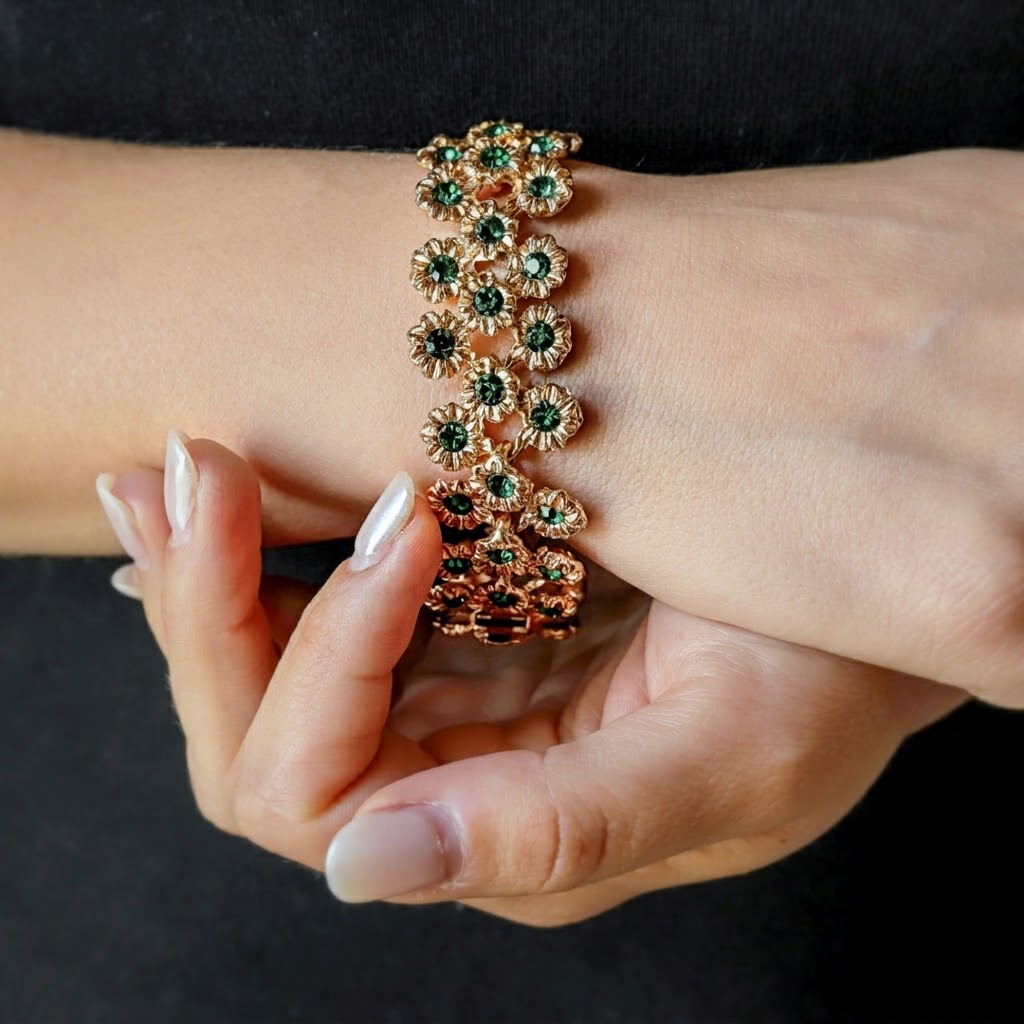 Flessibile Margherite Verde Royal – Collezione Sfilata Milano 2025