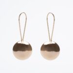 Gold Ball Dangle Earrings - Medium Size