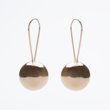 Orecchini pendenti a sfera dorata in lega demirouge dorata oro 14kt