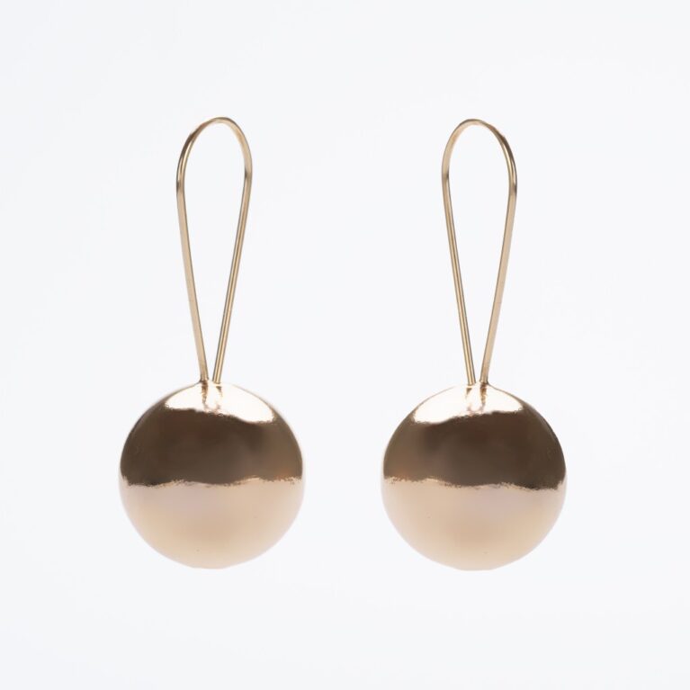 Orecchini pendenti a sfera dorata in lega demirouge dorata oro 14kt