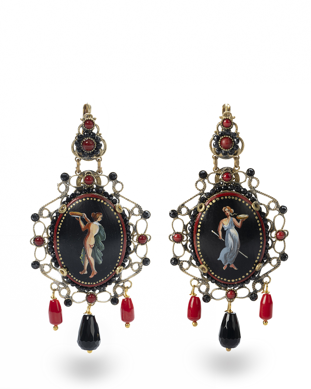 orecchini-borbonici-baccanti-miniatura-dipinta-a-mano-onice-nero-corallo